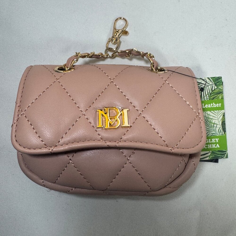 Badgley Mischka mini quilted vegan leather cross body bag